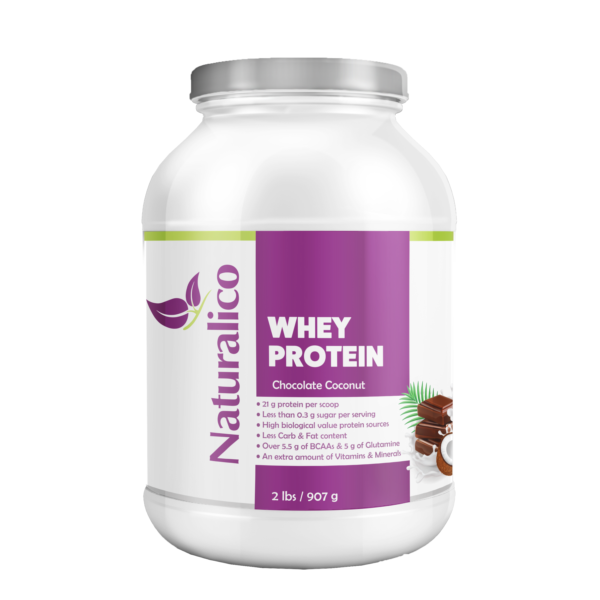 WHEY PROTEIN CHOCOLATE COCONUT 2 LBS